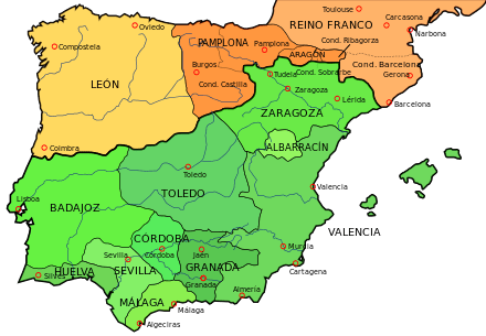 Mapa Reinos de Taifas 1030