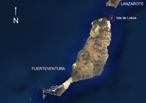 Localización Isla de Lobos.Fuerteventura
