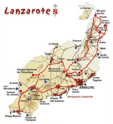 mapa lanzarote